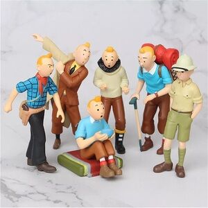 The Adventures of Tintin Figurines Set of 6 Cake Topper